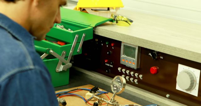 Engineer Testing Electronics at Workbench with Lab Equipment - Download Free Stock Images Pikwizard.com