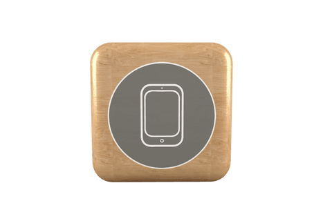 Transparent Smartphone Icon on Wooden Cube Modern Design - Download Free Stock Videos Pikwizard.com