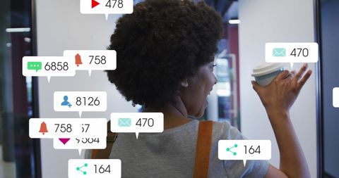 Woman Engaged with Smartphone Notifications in Cozy Environment