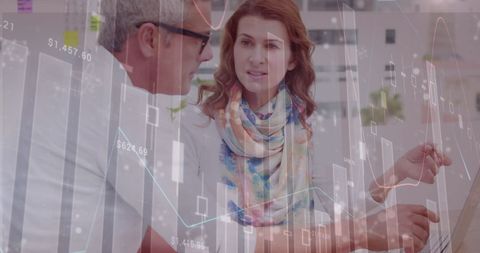 Business Professionals Analyzing Data with Digital Analytics Overlay - Download Free Stock Images Pikwizard.com