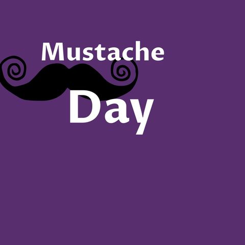 mustache day design on bold purple - Download Free Stock Templates Pikwizard.com