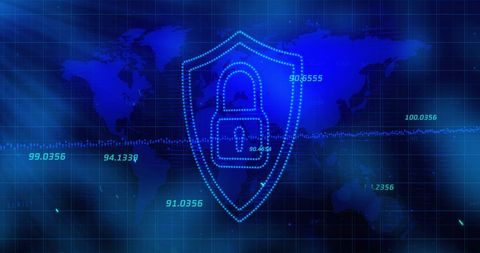 Digital Shield with Lock Symbol Over Global Network Background - Download Free Stock Images Pikwizard.com