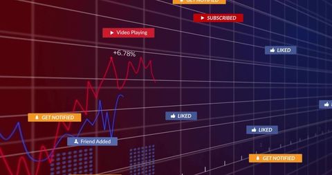 Digital Analytics Graph with Futuristic 3D Interface