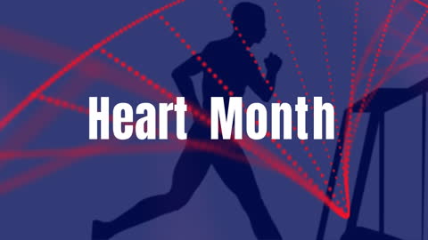 Silhouette Man Running Promoting Heart Month Awareness