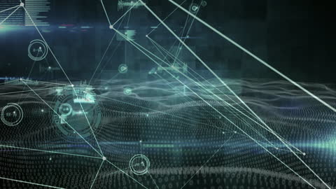 Abstract Digital Connections Over Data Grid