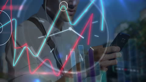 Digital Analytics with Businessman Using Smartphone