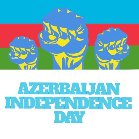 Azerbaijan Independence Day Celebration with Fists Raised - Download Free Stock Templates Pikwizard.com