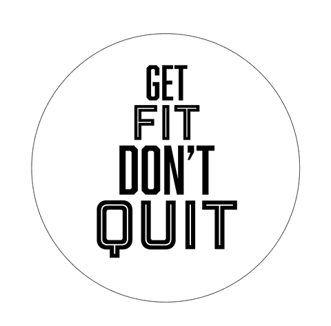 Dynamic get fit don't quit text illustration on transparent background