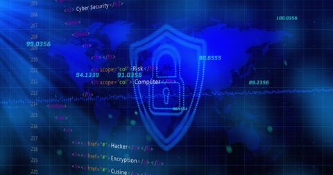 Cybersecurity Shield Amid Global Financial Data and Digital Codes - Download Free Stock Images Pikwizard.com