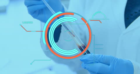 Futuristic Medical Technology with Handheld Test Tube