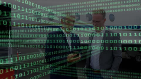 Digital Transformation Concept with Binary Code Overlay