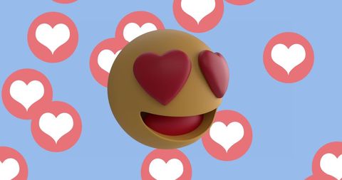 Heart Eyes Emoji Over Social Media Love Icons - Download Free Stock Images Pikwizard.com