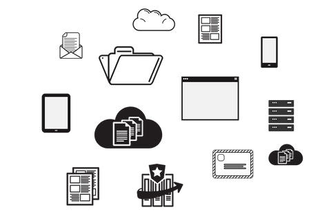 cloud communication and computing icons on transparent background - Download Free Stock Videos Pikwizard.com