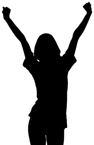 Silhouette of active woman on transparent background vector