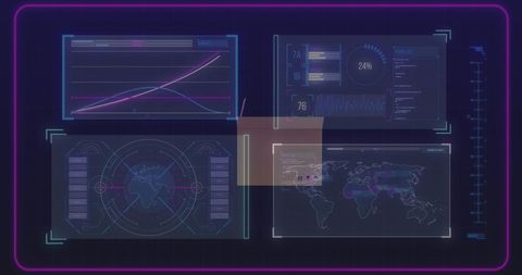 Futuristic Data Visualization Dashboard Interface - Download Free Stock Images Pikwizard.com