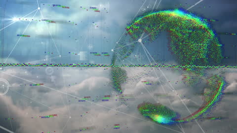 Futuristic Digital Globe and Data Network Illustration