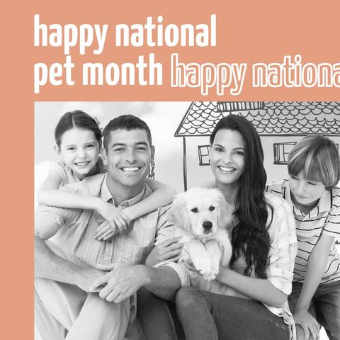 Happy National Pet Month: Family Celebrating with Dog