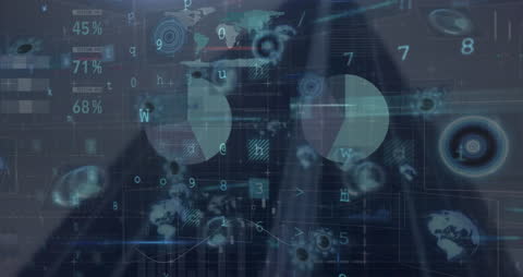 Futuristic Technology Interface Analyzing Global Data Overlays