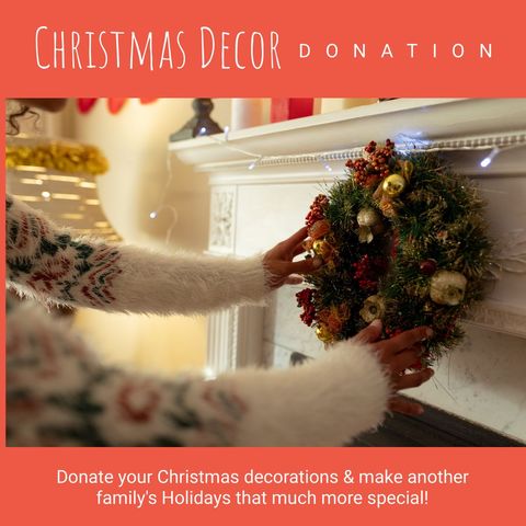 christmas decor donation campaign with holiday spirit - Download Free Stock Templates Pikwizard.com
