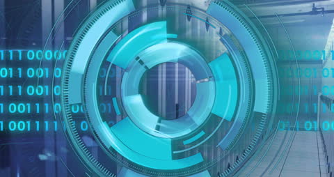 Futuristic Digital Technology with Binary Code and Data Center