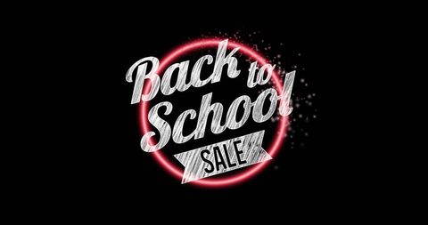 Back to School Sale Neon Text with Digital Effects - Download Free Stock Images Pikwizard.com