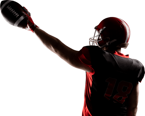 transparent cutout of football player holding ball - Download Free Stock Videos Pikwizard.com