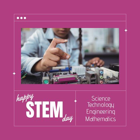 stem day celebration with girl learning to repair a motherboard - Download Free Stock Templates Pikwizard.com