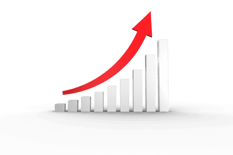 Transparent Bar Chart with Upward Red Arrow for Success - Download Free Stock Videos Pikwizard.com