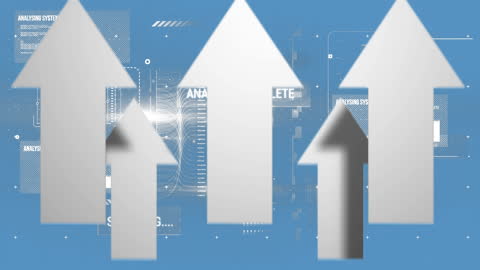 Digital Arrows and Data on Blue Global Network