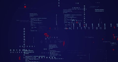 Digital Interface with Binary Code and Tech Symbols - Download Free Stock Images Pikwizard.com