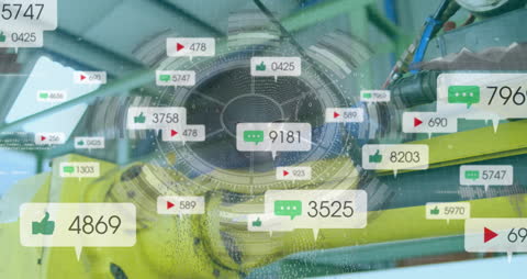 Digital Interface Overlay on Technology and Data Streams