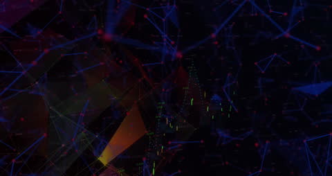 Abstract Geometric Shapes and Financial Graphs Animation Background