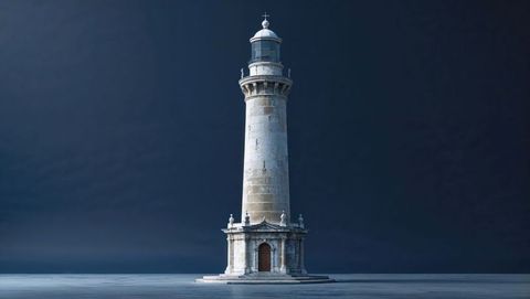 Solitary Stone Lighthouse Presiding Over Calm Seascape