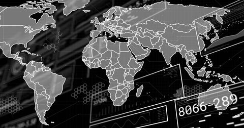 Global Network Connections with Digital World Map Overlay - Download Free Stock Images Pikwizard.com