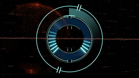 Futuristic Digital Interface with Scanning and Globe Graphics