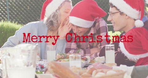 Joyful Family Celebrating Christmas Outdoors