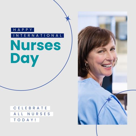Smiling Nurse Celebrates International Nurses Day - Download Free Stock Templates Pikwizard.com