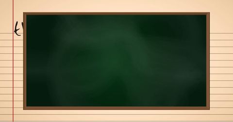 Blank green chalkboard with beige background