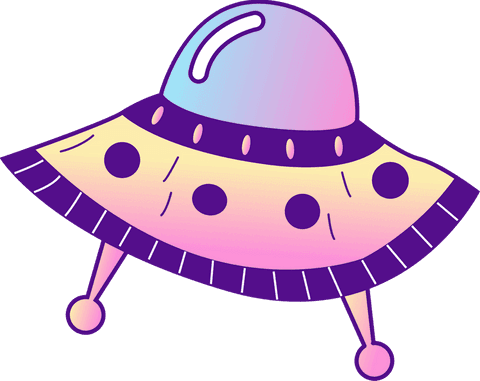 transparent cartoon ufo with vibrant pastel gradient dome - Download Free Stock Videos Pikwizard.com