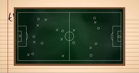 Soccer Strategy Board with Tactics and Formations Neatly Arranged
