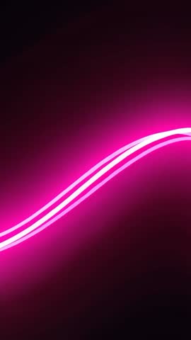 Magenta Neon Wave Oscillating and Drifting Through Dark Void Futuristic Vertical Motion Loop