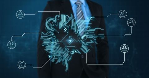Businessman Seamlessly Integrated with Futuristic Digital Network - Download Free Stock Images Pikwizard.com
