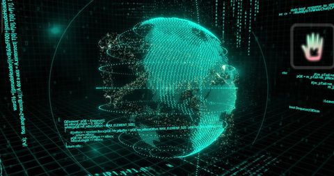 futuristic digital globe with binary codes and programming language - Download Free Stock Images Pikwizard.com