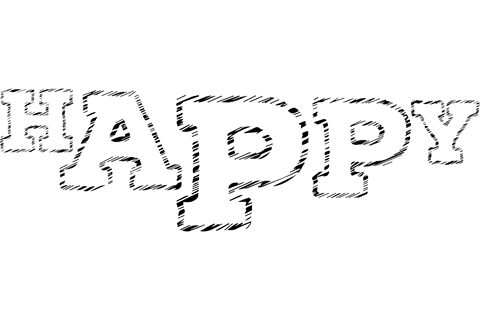 Happy text with transparent background concept