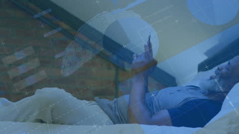 Man Relaxing In Digital World with Smartphone Interaction