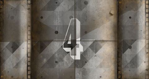 Retro Film Countdown Against Grungy Background