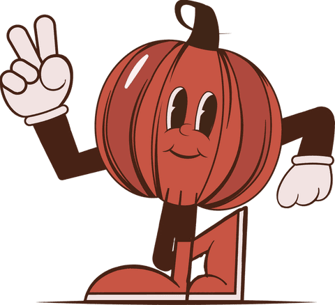 quirky pumpkin cartoon on transparent background holding peace sign - Download Free Stock Videos Pikwizard.com