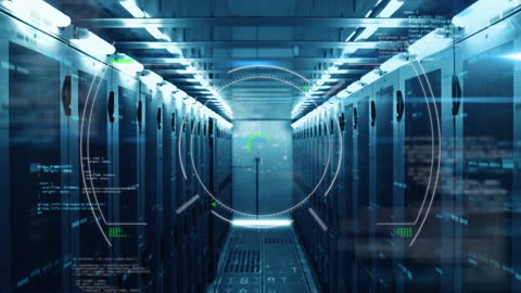 Digital Interface Analyzing Data Server Room