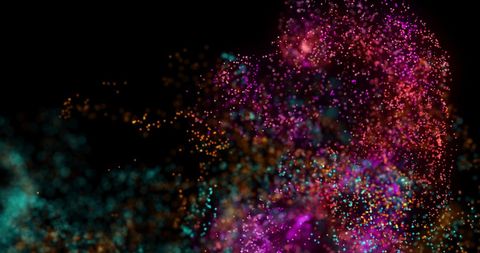Dynamic Pink and Blue Particle Clouds on Black Backdrop - Download Free Stock Images Pikwizard.com