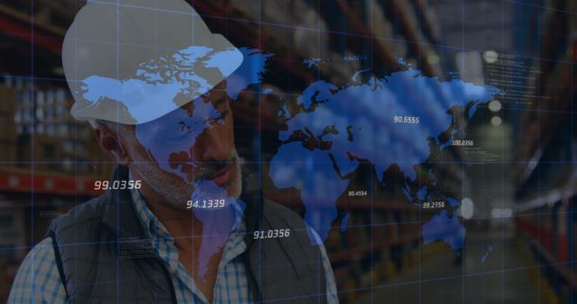 Worker Analyzing Global Logistics Network in Warehouse - Download Free Stock Images Pikwizard.com